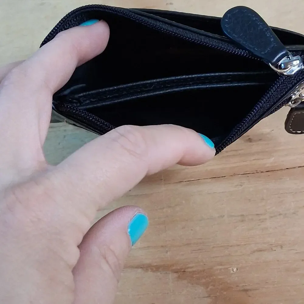 Safe Keeper Womens Wallet RFID Small Black Wallet Multi Pocket Genuine Leather